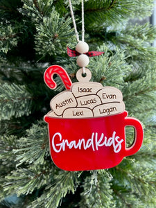 Family and Grandkids Hot Cocoa Ornament