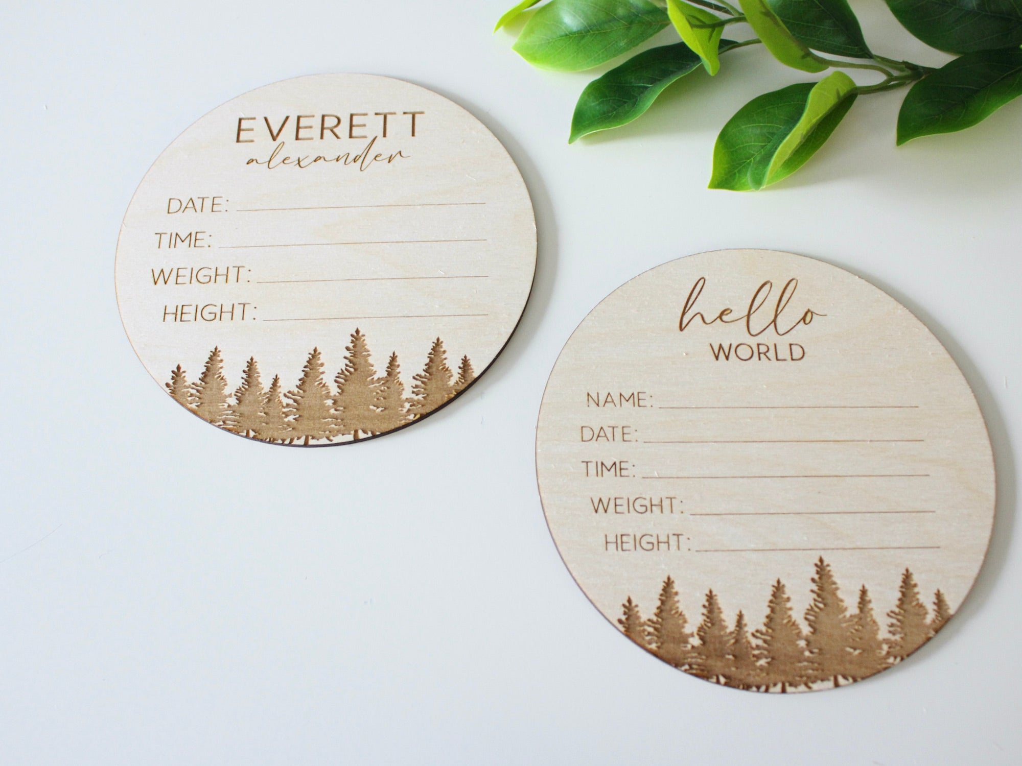 Woodland Birth Announcement