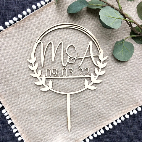 Initials with Important Date Cake Topper