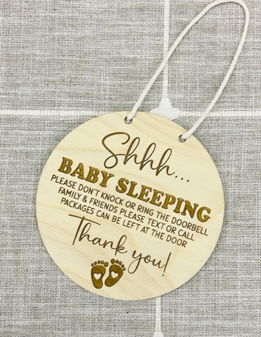 Baby Sleeping Hanging Sign