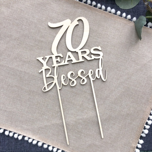 Blessed Birthday Cake Topper