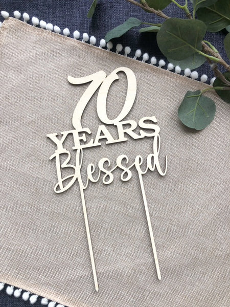 Blessed Birthday Cake Topper