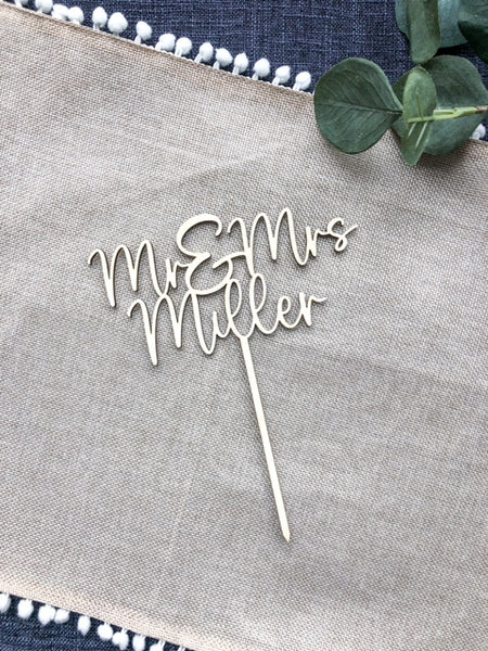 Personalized Mr and Mrs Cake Topper